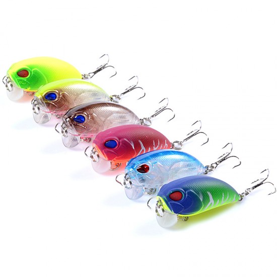 6x Popper Crank 5.1cm Fishing Lure Lures Surface Tackle Fresh Saltwater