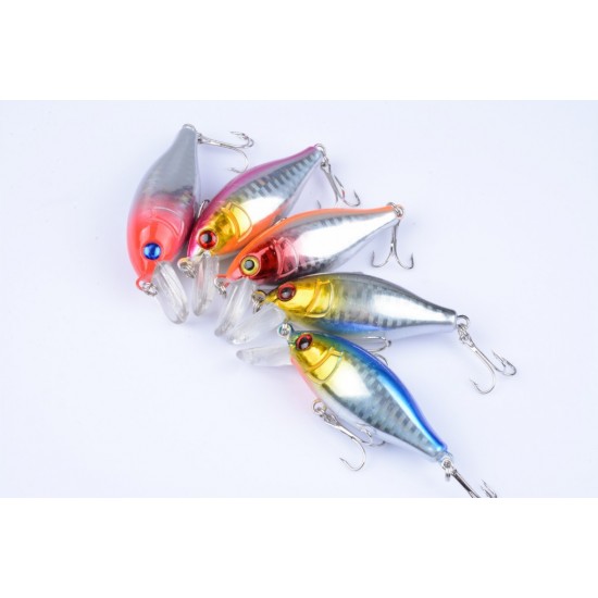 5x 7.5cm Popper Crank Bait Fishing Lure Lures Surface Tackle Saltwater